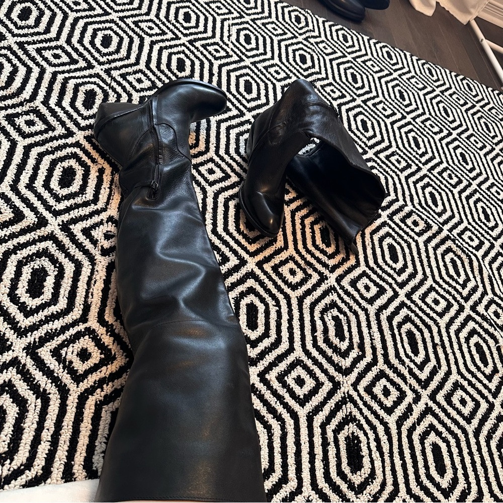 Genuine leather Over the knee western style boots - Picture 14 of 15